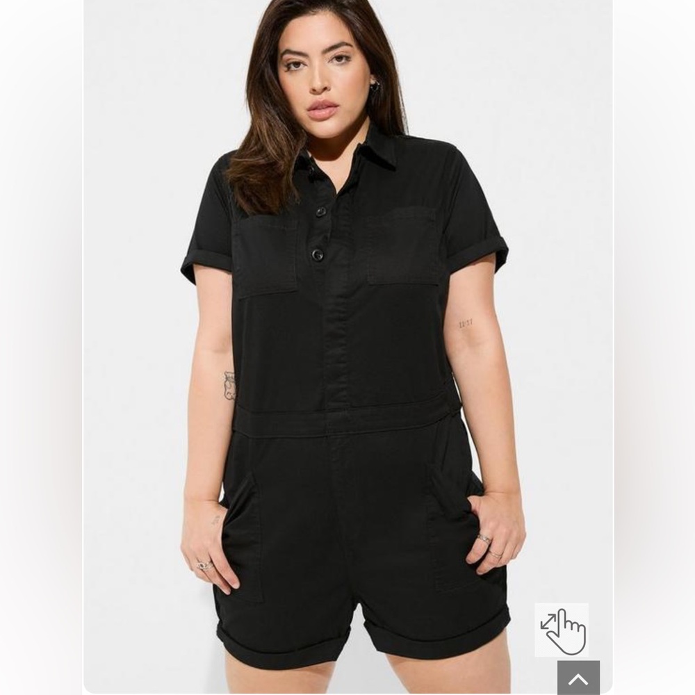 torrid Black Short-Sleeve Romper